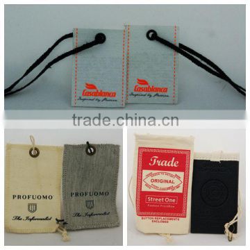 Good quality casual garment hangtags with fabric