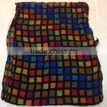 neon light check printed scarf viscose scarf