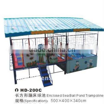 enclosed sea ball pond trampoline slide bed