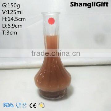 Slim Bottle 125ml Glass Vase For Flower Cheap Table Decoration