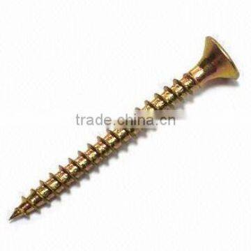 Yellow zinc plated ,Chipboard screw,6*160