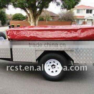 7X4ft heavy duty off road soft floor powder coated camper trailer and camping trailer with aluminum layers