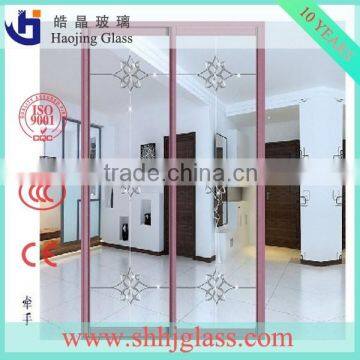 high quality clear float glass sliding door with lowest price