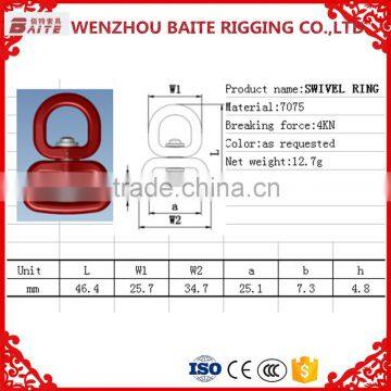 4KN Breaking Force Aluminum Double Swivel Bolt ,Red Swivel Aluminum Ring , Snap Hook Bag Parts & Accessories photo-2