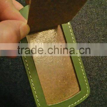 High Quality Bulk Recycled Leather Green Luggage Tag photo-4