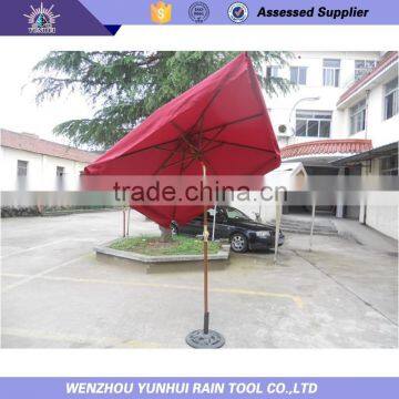 Wood Crank mechanism patio square umbrella