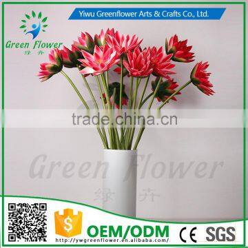 Greenflower 2016 Wholesale Real Touch Latex PU China Artificial Flowers Lotus Water Lily for Wedding Decoration photo-4