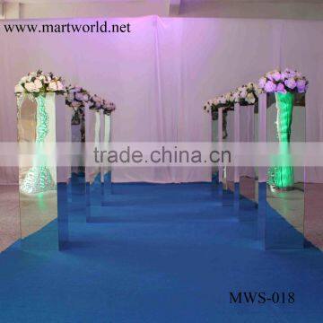 1 m height square silver mirror pillar party and wedding decoration supplies in guangzhou(MWS-018)