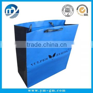 Bule color cheap custom paper carrier bag design