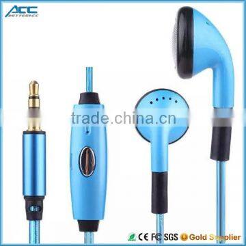 Factory Supply In-ear Music LED Earphone with mini jack Microphone