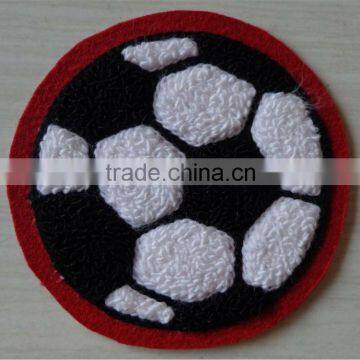 chenille embroidery football patches felt back