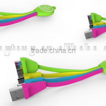 Factory price 3 In 1 Usb Charging Cable,Multi usb Charging Cable For 8 pin/30pin/micro devices