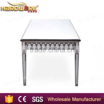 Elegent Appearance Wedding Glass Top Metal Banquet Table,glass Mirror Dining Table photo-3