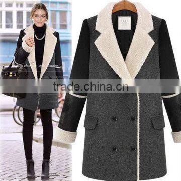 2015 winter fashion thickening of the double-breasted Ladies woolen coat