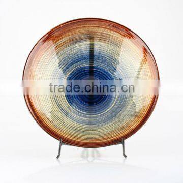 With Iron Stand Color Glass decorative plate