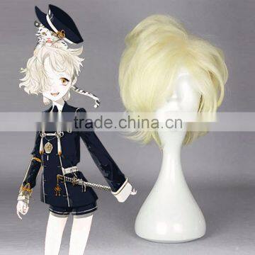 Wholesale Anime 30cm Short Curly Gokotai Wig Cosplay Beige Synthetic Cosplay Costume Hair Wig