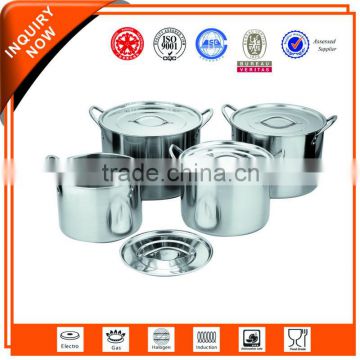 Stainless steel vertical body 4pcs stock pot set