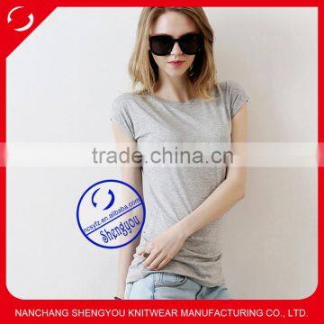 Custom modal cotton blank short sleeve t shirt for women