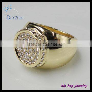 Hip hop micro pave cz rings for men,gold plated hip hop rings for men