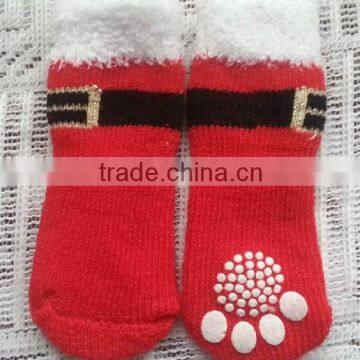 Christmas slip-resistant santa dog sock