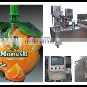 Mango juice /strawberry juice in standing pouch with cap filling sealing capping machine