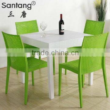 Modern design plastic dining room sets table and chairs 1723