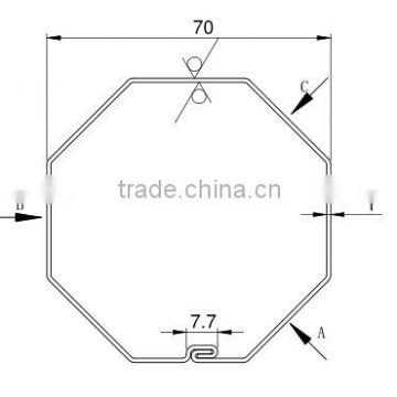 Top Quality of Octagonal Galvanized Steel Axle/roller Tube 40mm,60mm,70mm photo-3