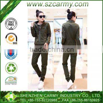 100% cotton summer army green outdoor leisure women's camouflage pant