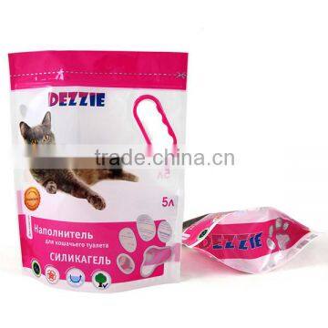 stand up cat litter packaging bag with handle hole