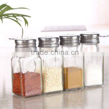 Cooking Use Glass Spice Box With Metal Cap