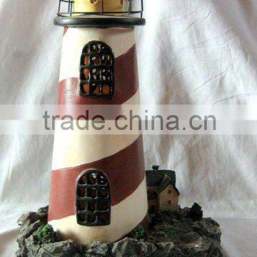 Polyresin Tower solar light for garden decoration craft
