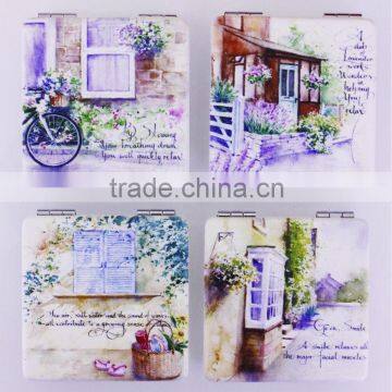 2015 hot scenery painting hand mirrors cheap for wholesale,MB252