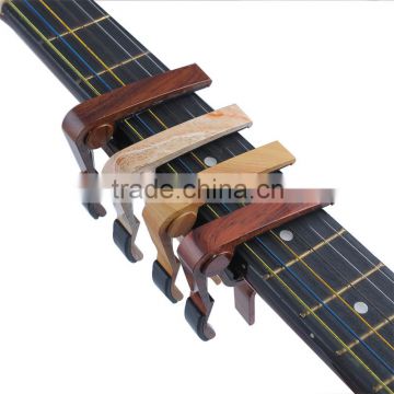 Latest Design Wooden Color Guitar Capo With Unseen Spring