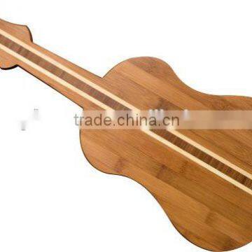 100% Bamboo Ukulele shap Bamboo Cutting Board new design hot sale bamboo pizza cutting board