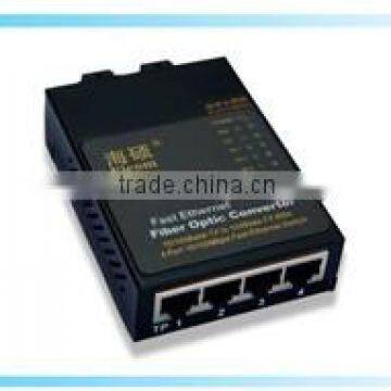 HIOSO FC660F 2 Fiber Ports 100Mbps 4 RJ45 Media Converter