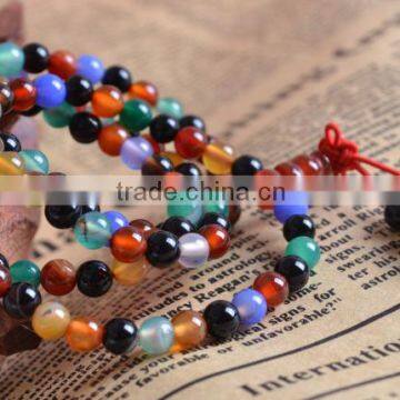 6mm Colorful agate 108 beads bracelets