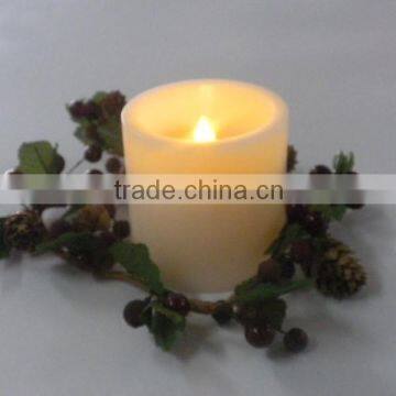 ivory WAX 3 inch height flicker led pillar candles