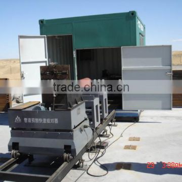 Pipe prefabrication fitting up workstation in a container