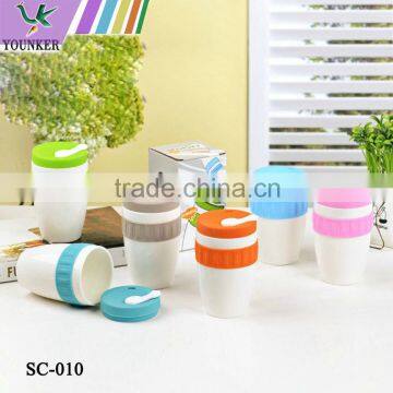 Travel Mug Cup With Silicone Lid Cover Cap Sets photo-2