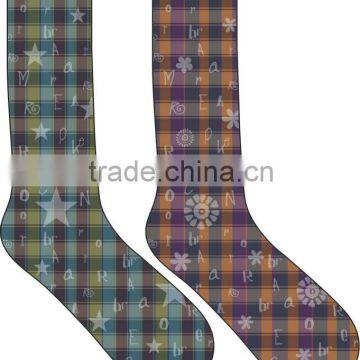 High Elastic Polyester Dye Printing Crew Socks/Sport Crew Sublimated Socks/ Digital Print Socks