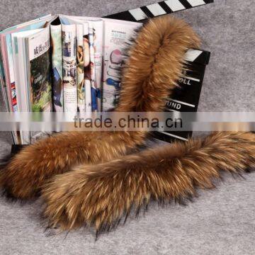 Wholesale Natural Raccoon Fur Hood Trim / Detachable Fur Collars / Fur Scarf photo-4