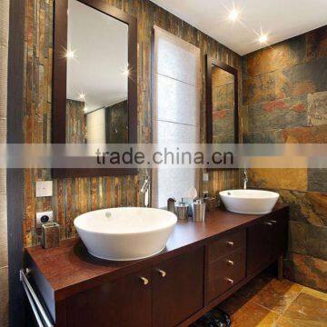 natural rusty slate culture stone bathroom shaped mosaic tiles