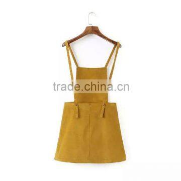 wholesale clothing corduroy suspender skirt