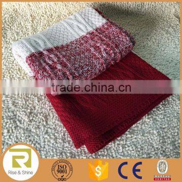 Wholesale 100% Acrylic thick cable knit throw blanket