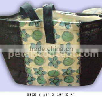 PP laminated jute printed tote bag