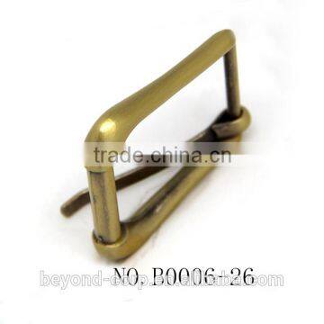 Good Quality Old Brass Brushed Effect Pin Buckle With Fake Roller Shape photo-3