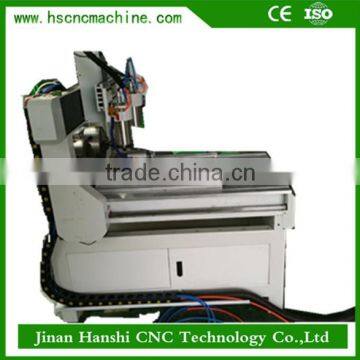 Jinan Hanshi 4 axis jade stone lathe wood cutting craft milling small cnc router 6090 for sale