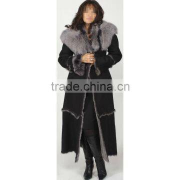 2014 best full length hooded tuscana shearling fur coat