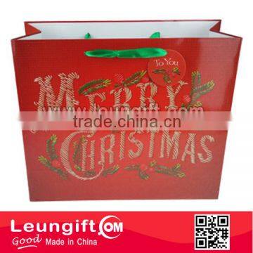 Merry Christmas Gift Bag glossy holiday paper bag set 6 bag value pack