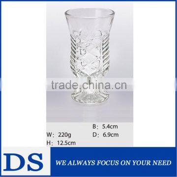 Engraved glass cup, carved glass cup , crystal glass cup